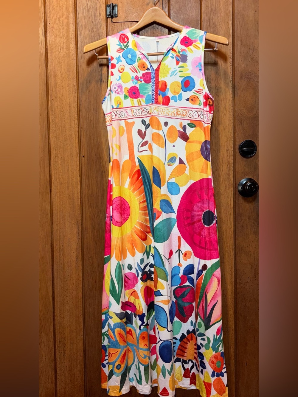 Vibrant Floral Maxi Dress - Multicolor